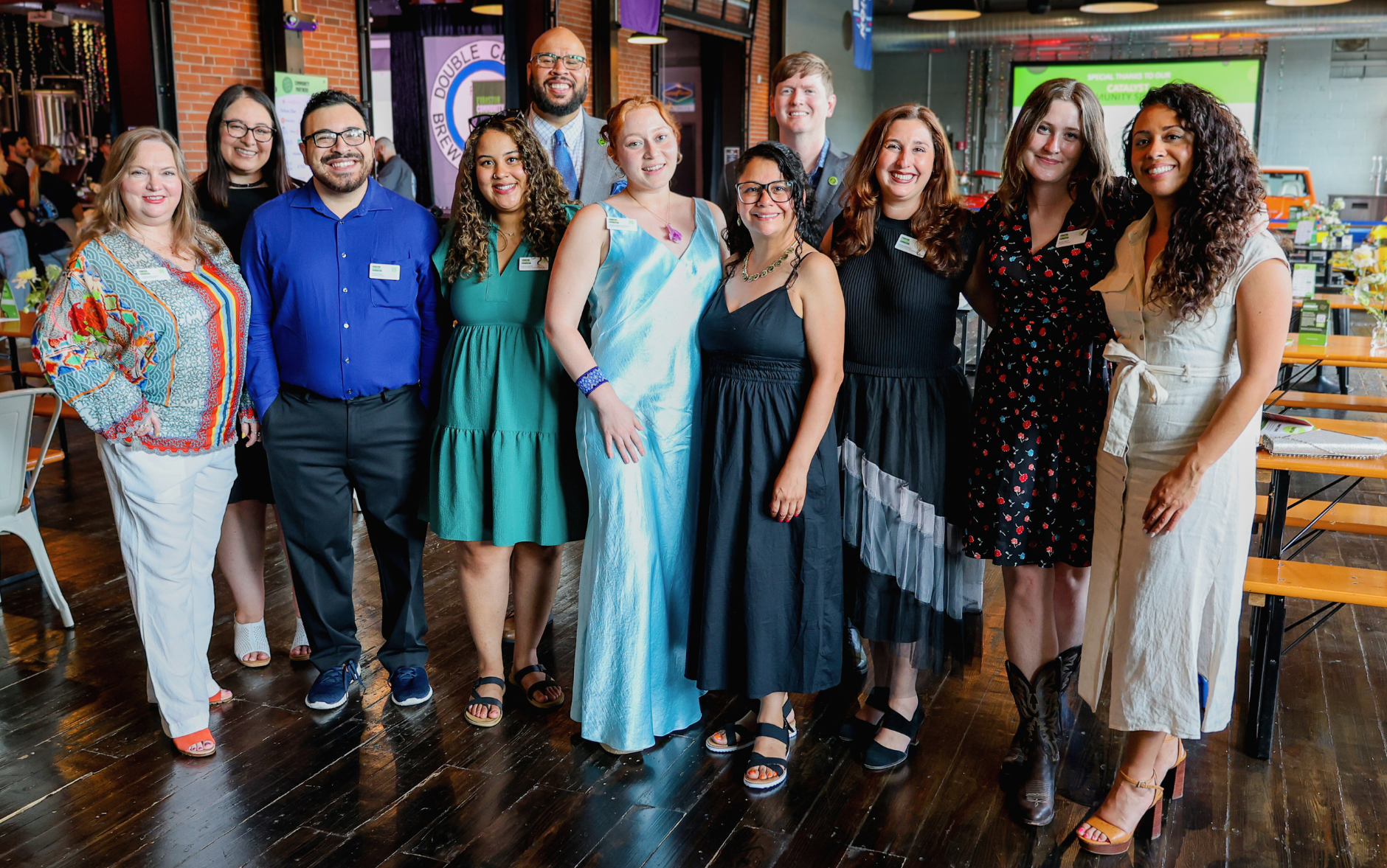 The Staff of the Evanston Community Foundation stand in a line